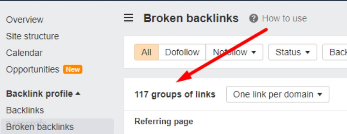 broken links report ahrefs